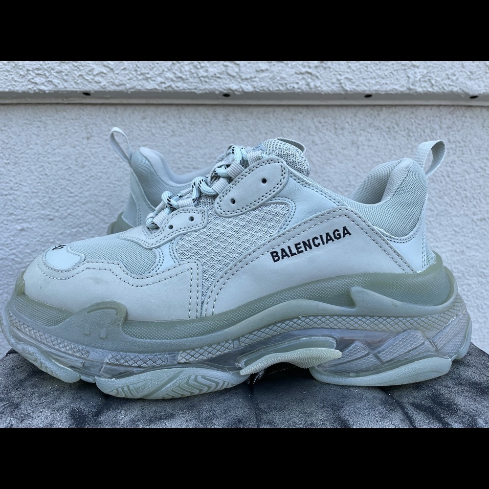 Balenciaga Men’s Triple S Sneaker in Silver